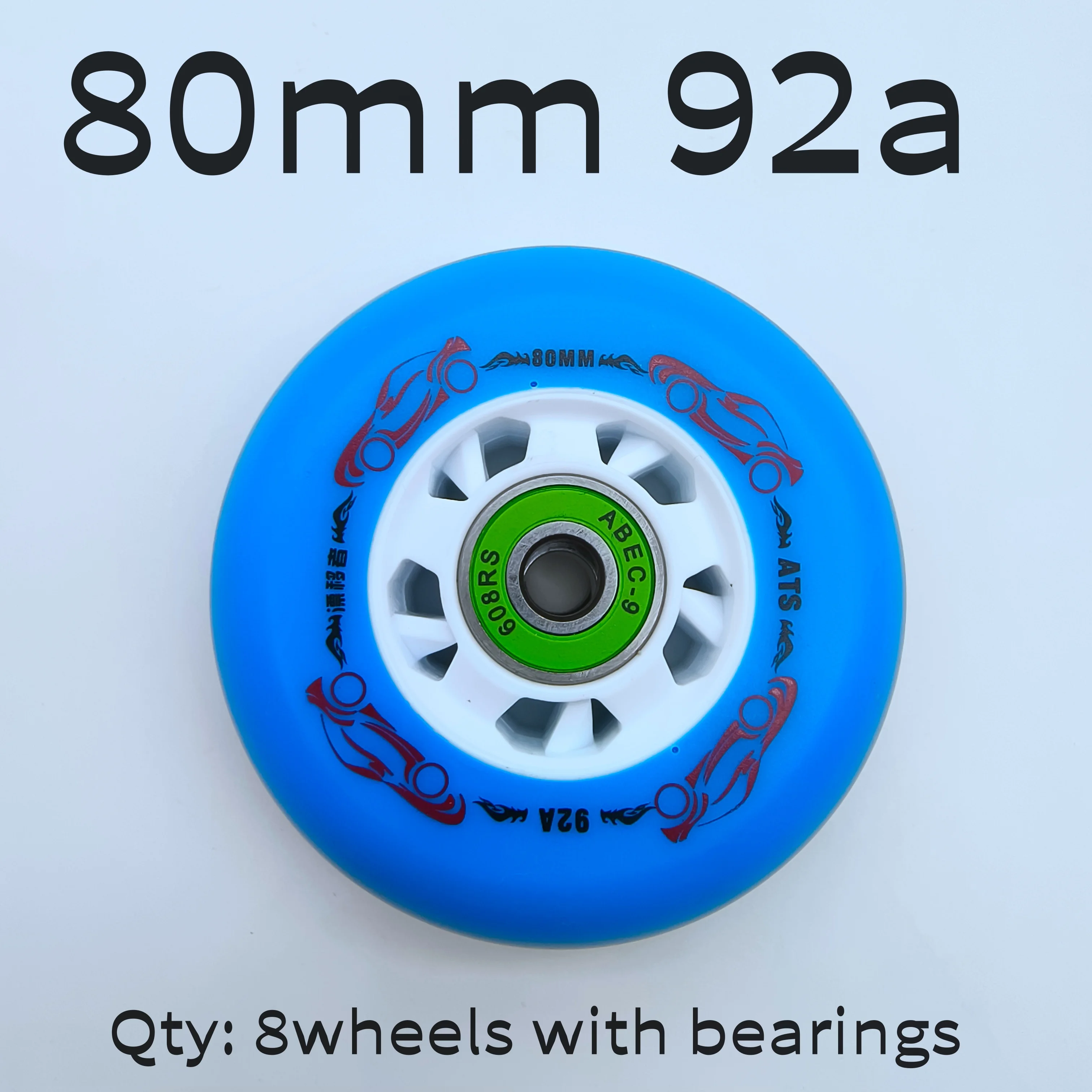 Inline skate wheel roller wheel 72mm 76mm 80mm including bearings 8wheels/lot