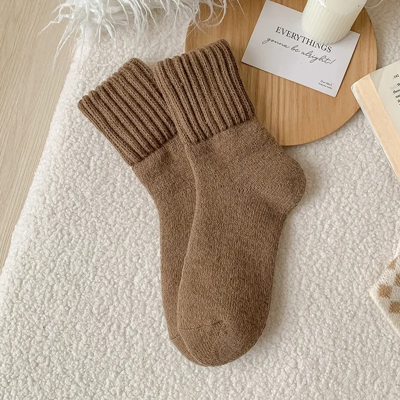 Winter Thickened Wool Socks Women Soft Plush Low Tube Pregnant Snow Socks Warm Cashmere Floor Carpet Socks