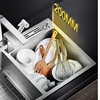 304 Stainless Steel Thickened Restaurant Kitchen Sink Home Improvement Manual Double Tank Kitchen Fixture Undermount Basin Set Y 5