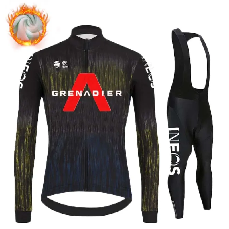 

Зимняя Теплая Флисовая одежда для велоспорта INEOS 2023, мужской костюм из Джерси, уличная велосипедная одежда для горного велосипеда, комплект брюк, одежда для велоспорта
