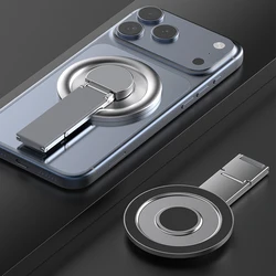 360° Rotating Magnetic Phone Holder and Finger Ring Stand (Gray)