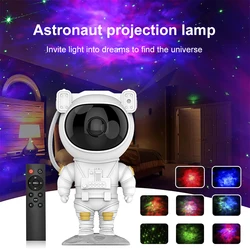 NEW Galaxy Projector Lamp Starry Sky Rotating Night Light for Home Bedroom Decor Astronaut Decorative Luminaires Children's Gift 