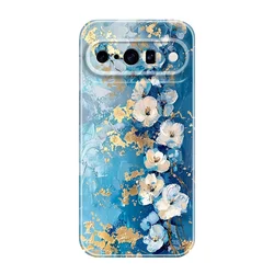 Elegant Gold Leaf Floral Phone Case - Luxurious Protection with Hard Cover Design - Google Pixel 9Pro XL (Color 1)