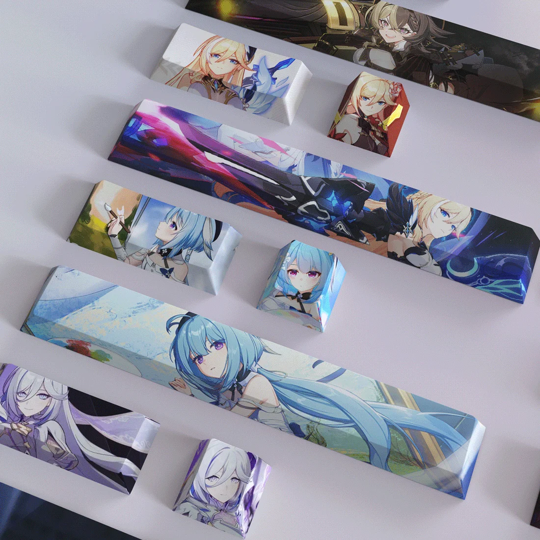 Игровая клавиатура Honkai Impact Kiana Kaslana Bronya PBT, механическая клавиатура Cherry MX