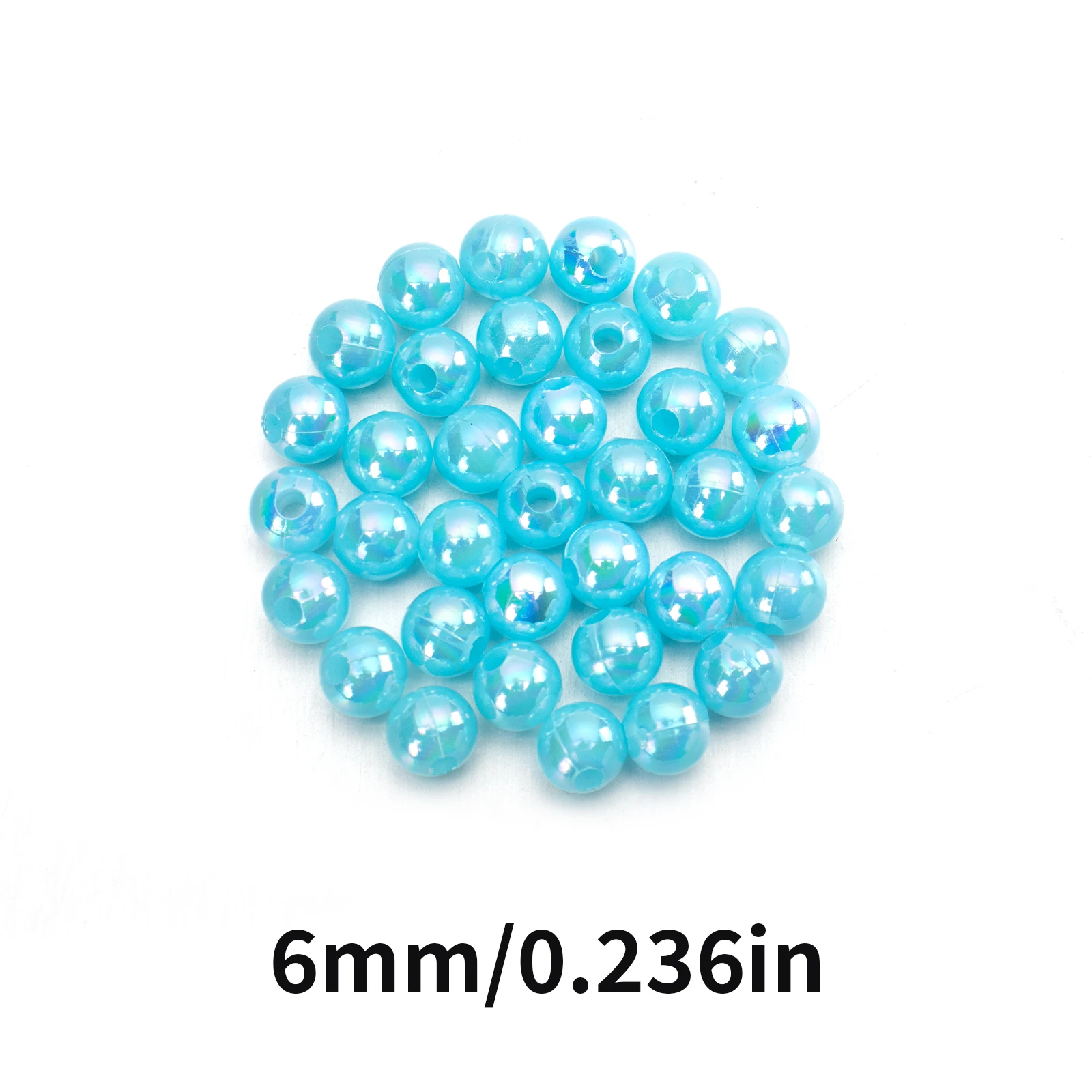 50개 6/8mm ABS 아크릴 비즈 라운드 루즈 스페이서 비즈 DIY 의류 액세..