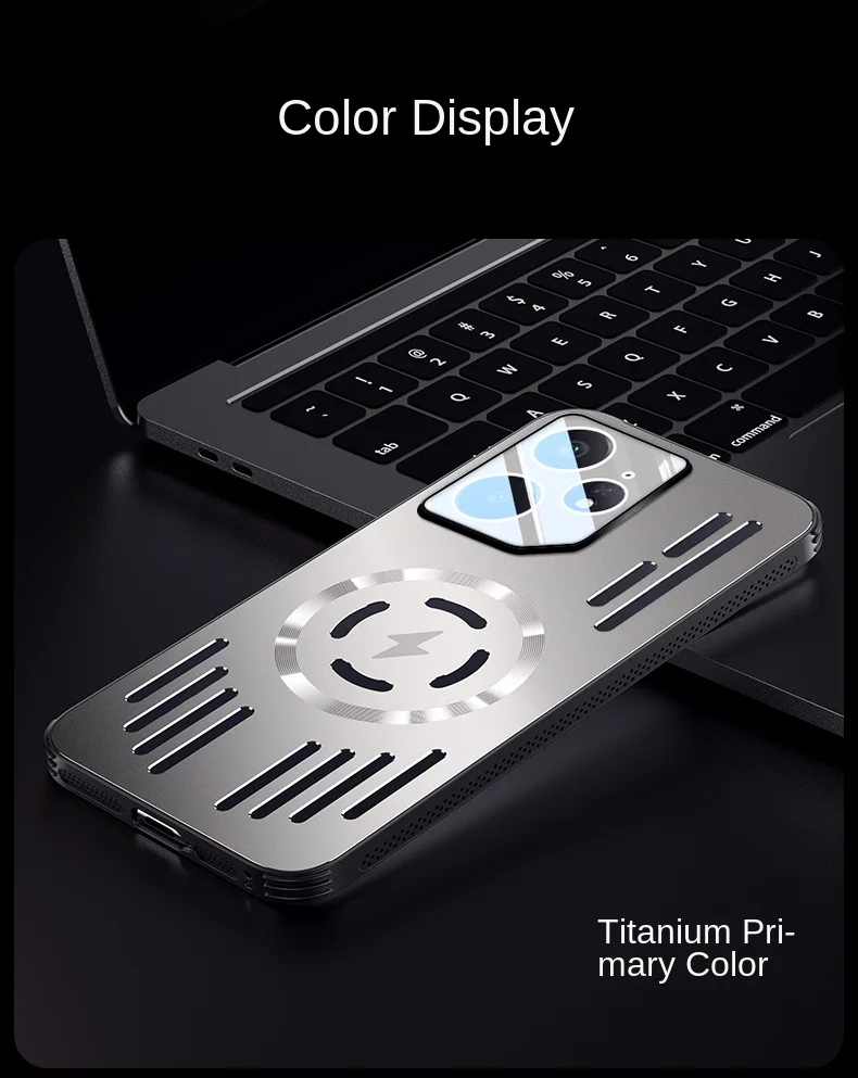 Hard Metal Heat Dissipation Magnetic Wireless Charging Phone Case - Protective Back Cover