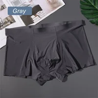 3 pièces de haute qualité hommes sous-vêtements en soie glacée été mince respirant sans couture culottes Sexy hommes caleçons grande taille 6