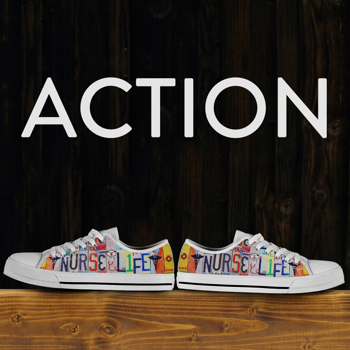 License Plate Nurse Life Design Canvas Shoes Low Top Flat Shoes For Girl Vulcanize Shoes Female Casual Shoes