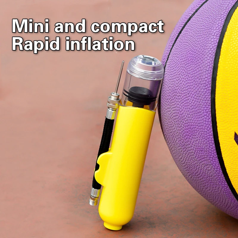 16cm Mini Ball Pump Portable Plastic Dual Action Sport Balls Basketball Football Soccer Yoga Ball Hand Air Pump Inflator With No