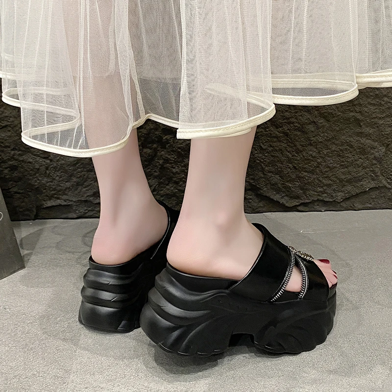 High Platform Sandals Women Wedge High Heels Summer Buckle Crystal