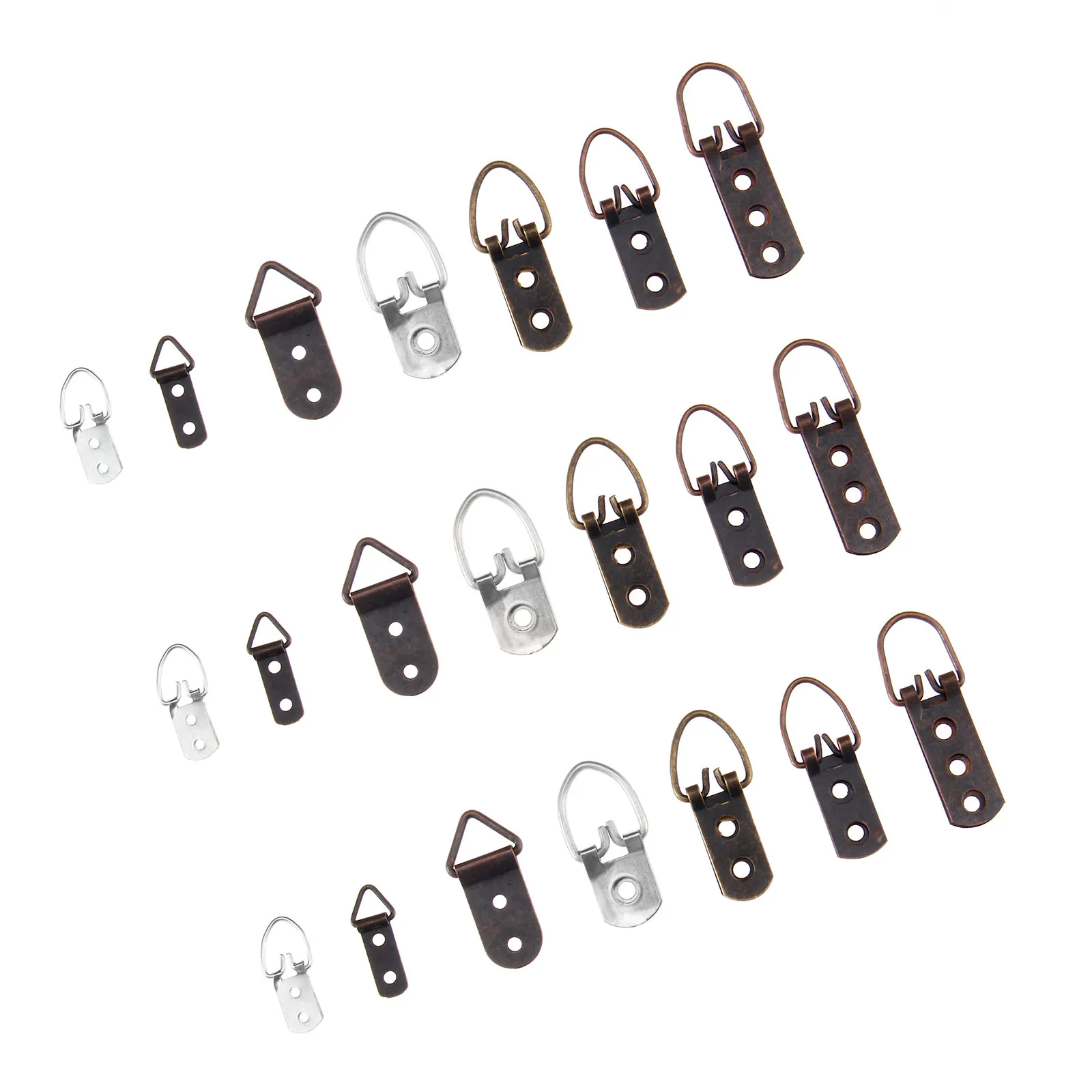 5/20Pcs Zinc Alloy Home Hooks D-Ring Hanging Picture Photo Oil Painting Mirror Frame Hooks Hanger with Screws Furniture Hardware