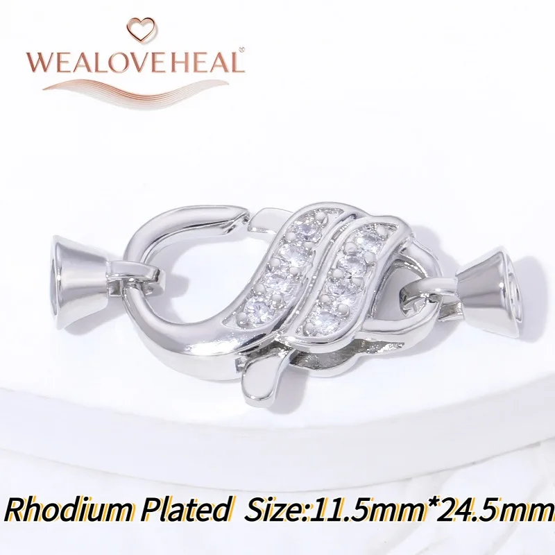 Modischer Zirkon-Blumen-Verschluss, 18K Vergoldeter Messing-Metallverschluss für DIY Handgemachte Schmuckherstellung Zubehör – Detail 25
