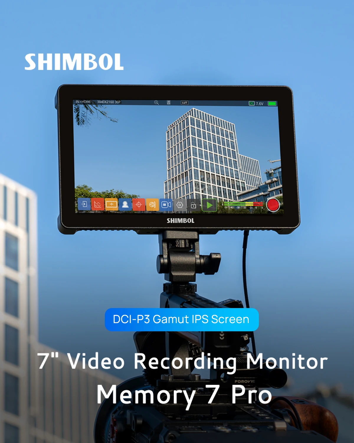SHIMBOL Memory 7 pro 7'' 2200nits video recording monitor memory 7 pro DCL-P3 Gamut IPS Screen