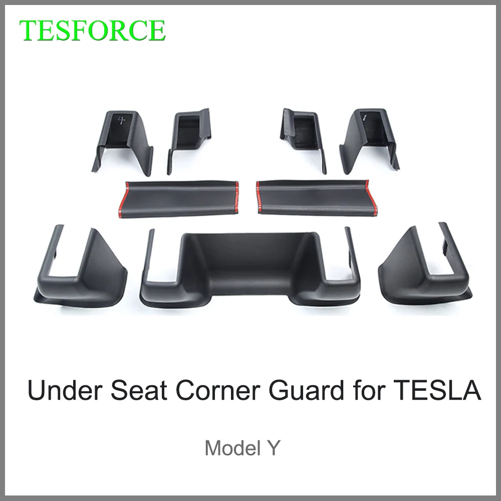 

For Tesla Model Y 2021-2023 Under Seat Corner Guard Front Rear Seat Slide Rails Protector Cover Anti-Kick Decor Protection Shell