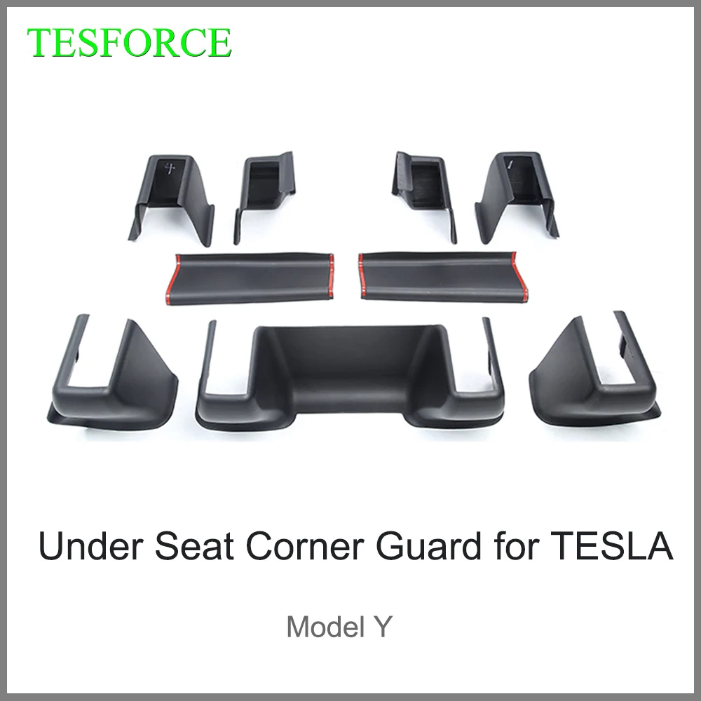 For Tesla Model Y 2021-2023 Under Seat Corner Guard Front Rear Seat Slide  Rails Protector Cover Anti-Kick Decor Protection Shell
