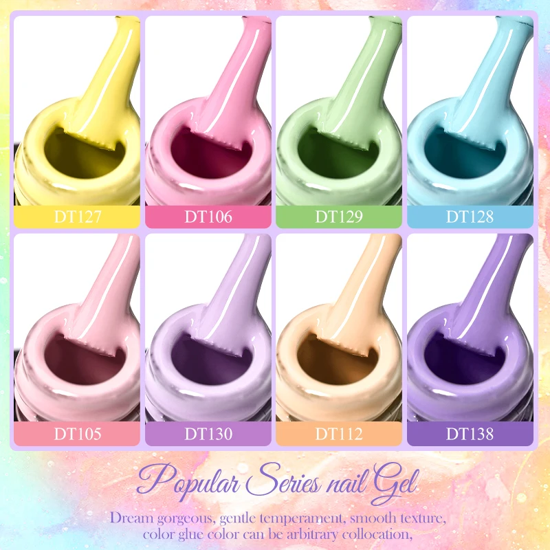 Mtssii 120/60/30/24 Colors Gel Nail Polish Set Semi Permanent Hybrid Gel Varnish Set Base Top Coat Soak Off UV LED Nail Gel Kits 6
