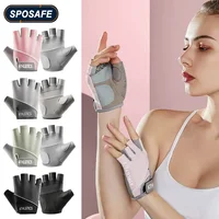 1Pair Breathable Cycling Gloves Workout Gym Gloves for Men Women Weight Lifting Fingerless Gloves Training Exercise Fitness 1