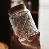 Retro Begonia Pattern Glass Sealed Jar Creative Food Grade Dried Fruit Snack Nut Storage Jar Kitchen Storage Supplies 1