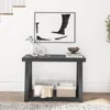 Solid Wood Console Table with Storage 46.25 Inch Sofa Table with Shelf Narrow Entryway Table for Hallway  Behind The Couch 2