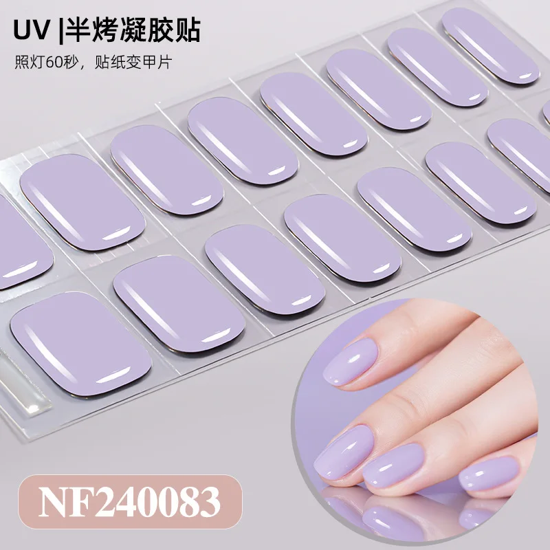 Premium Semi-Cured Nail Wraps Set - Waterproof, Long-Lasting Gel Nail Stickers