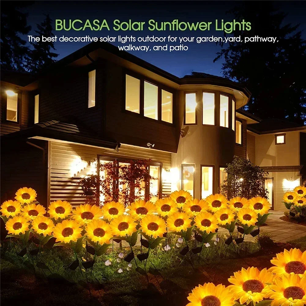 Description Picture 5 of itemLED Sunflower Solar Light Outdoor Waterproof Stake Lawn Lamp Artificial Flower Yard Firefly Lights Garden Decoration 1~4pcs