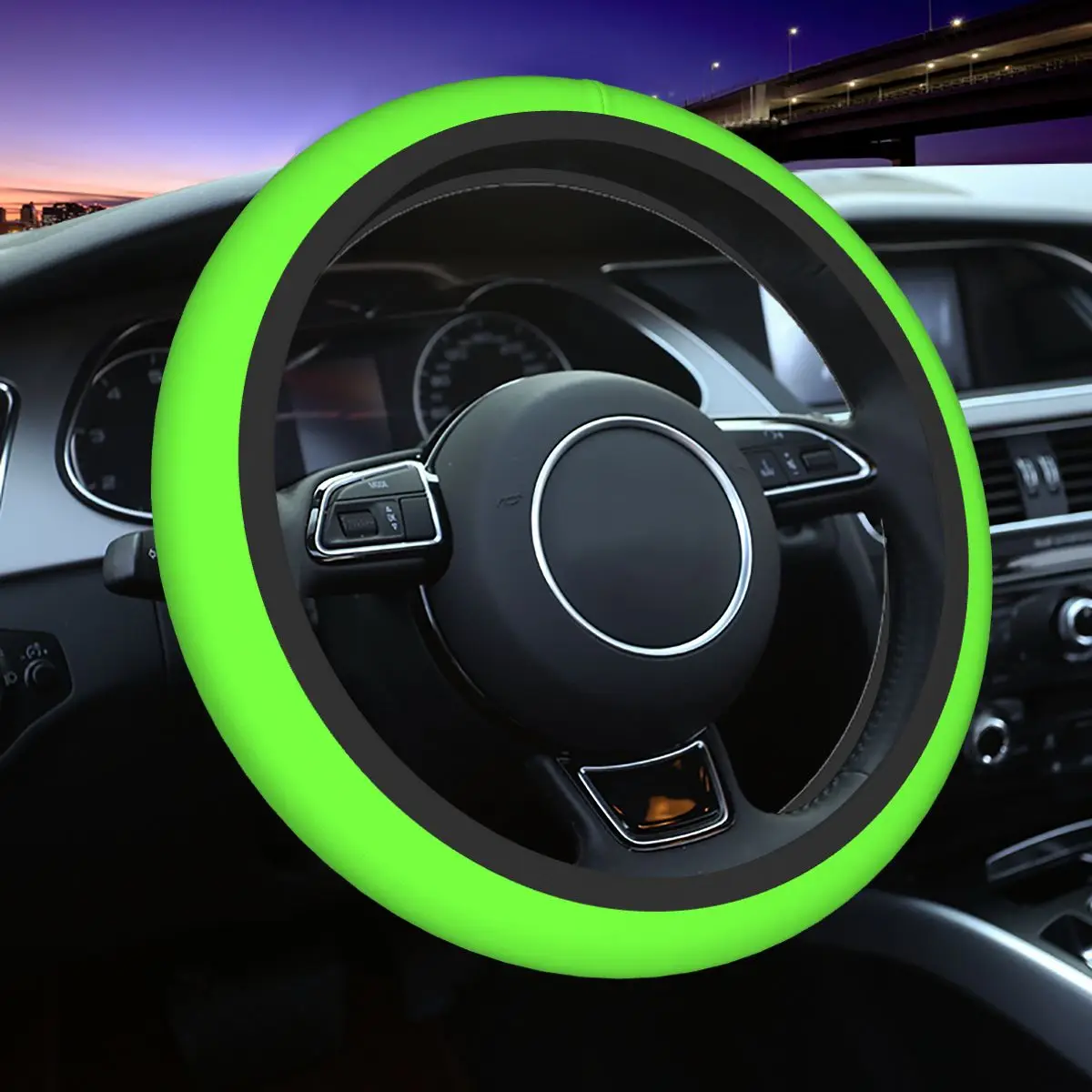 

Green Car Steering Wheel Cover 38cm Anti-slip Auto Steering Wheel Protector Suitable Auto Decoration Steering-Wheel Accessories