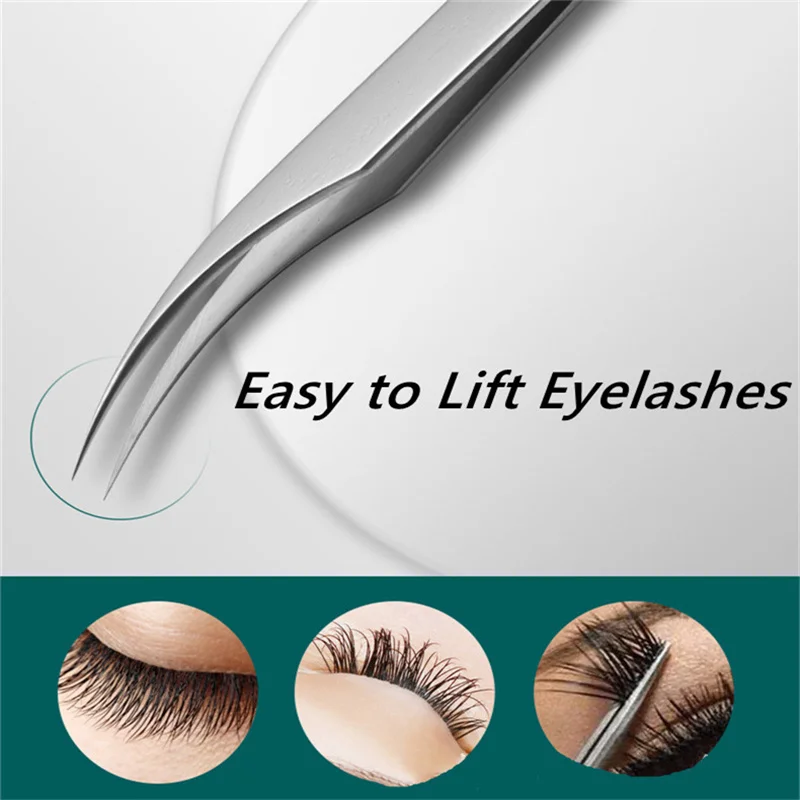 2pairs/lot ST-12&ST-15 Excellent Quality Stainless Steel Industrial Precision Eyelash Tweezers Eyelash Extension Tools 5