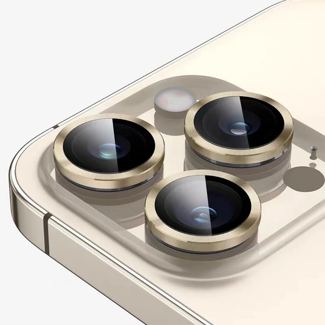 Premium Metal Camera Lens Protector with 9H Tempered Glass Cover