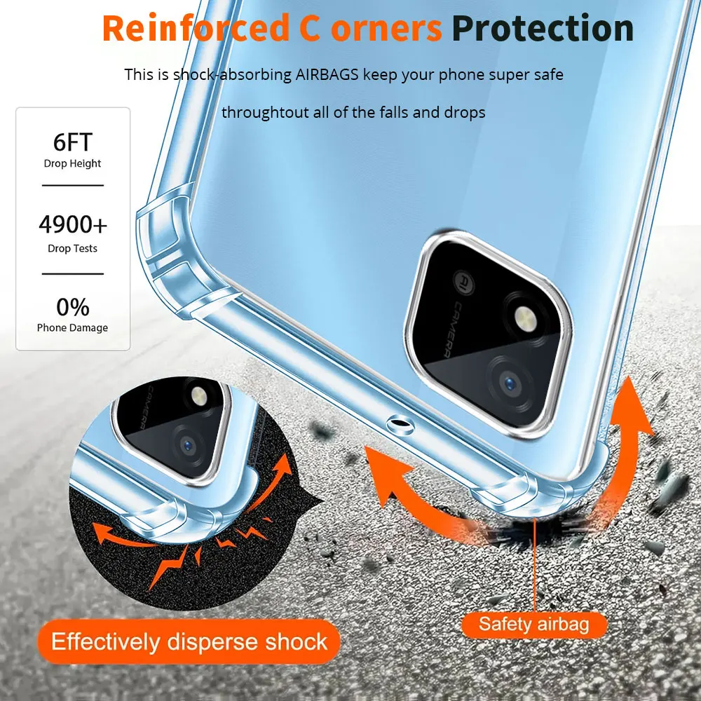Airbag Shockproof Clear TPU Silicone Anti-Scratch Back Case Cover