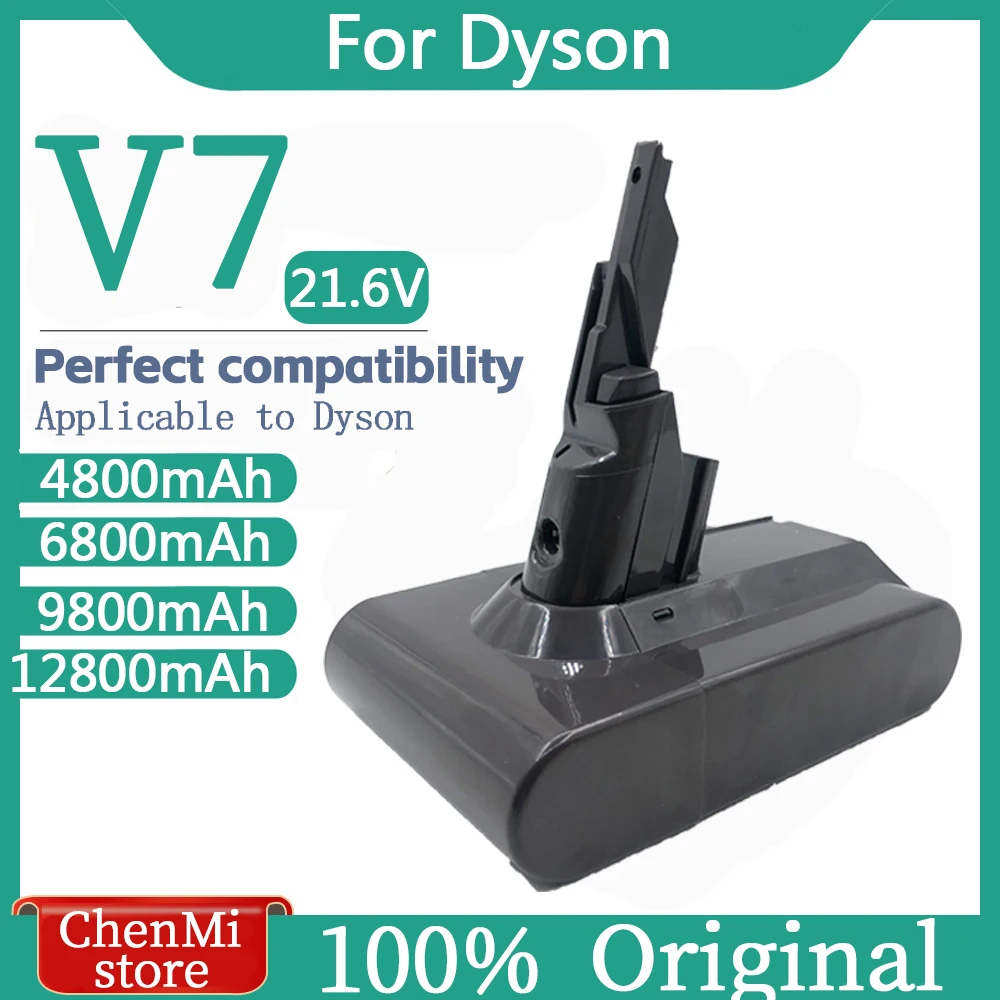 

Сменный аккумулятор V7 12800 мАч 21,6 в для Dyson, сменный триггер для животных V7, профессиональная пушистая головка для двигателя SV11, более длительное время работы и сильное всасывание