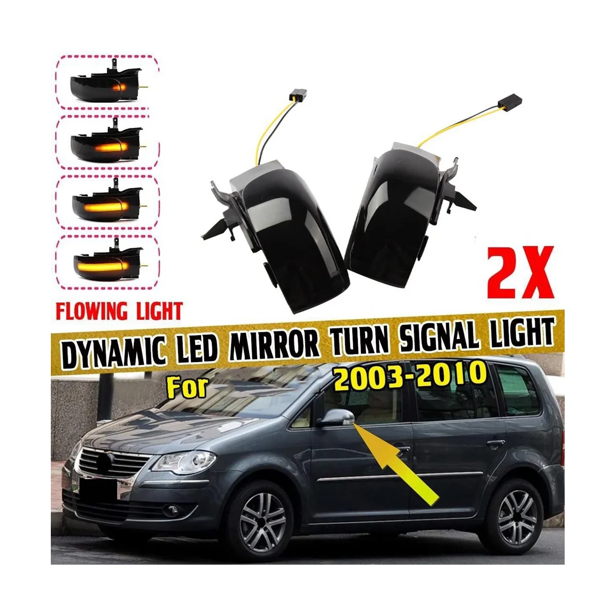 

Dynamic Turn Signal Light Signal Light Mirror Indicator Car for