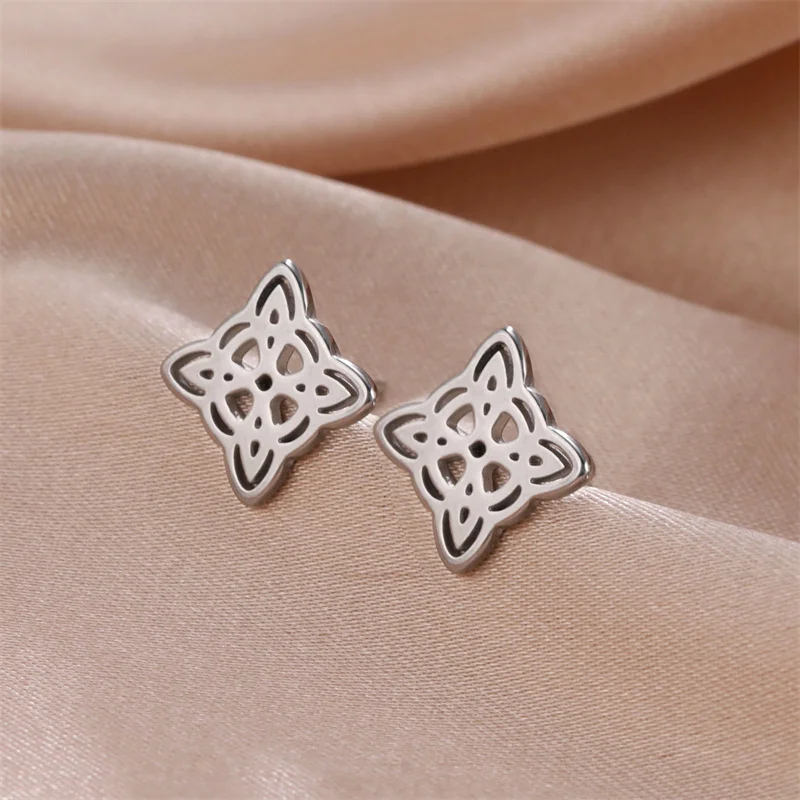Hexenknoten-Ohrring für Damen, Edelstahl-Ohrring, Hexerei-Tropfenohrringe, Vintage-Amulett-Schmuck, trendige Damen-Ohrringe – Detail 32