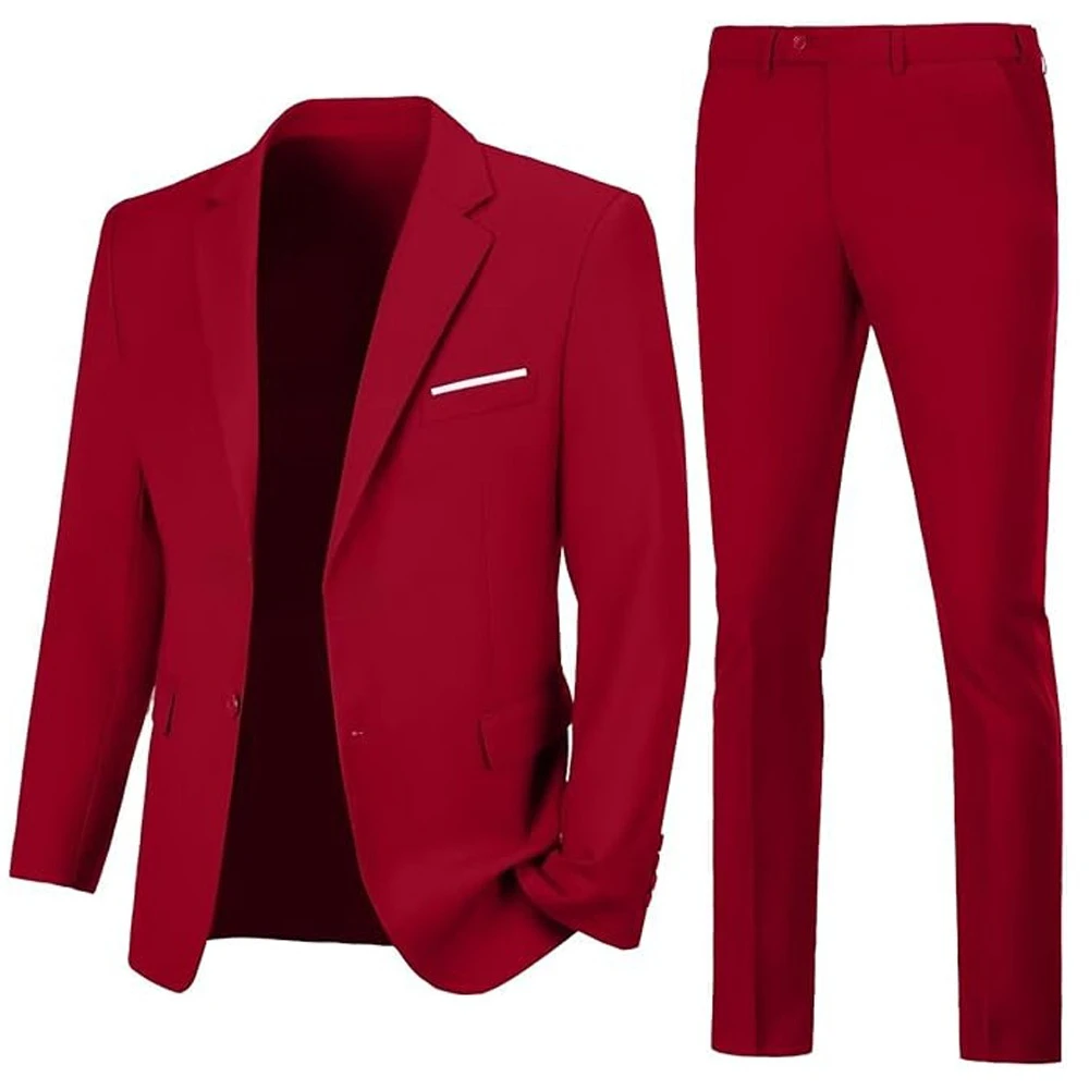 طقم بدلة رجالي قطعين (جاكيت وبنطال) بتصميم ضيق (Slim Fit) - أنيق ومناسب للمناسبات والأعراس Sb8946e5278994a4d84339c3afff3d518b