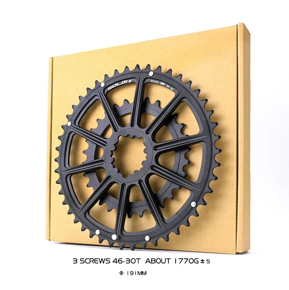 Description Picture 5 of itemGOLDIX Road Bike Crankset  Bike Chainring Set - 53-39T 52-36T 50-34T 48-32T 46-30T - Compatible with SHIMANO&SRAM 10/11/12 Speed