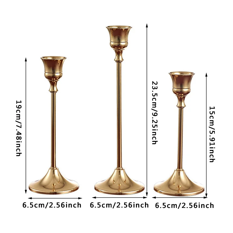 Candlestick Holders Kit Brass Gold Candlestick Set Wedding Table Decorative Stand For Party Dinning candle holders