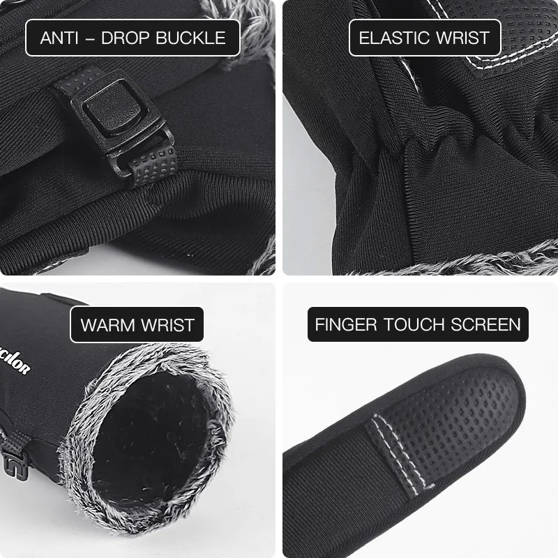 Touch Screen Warm Men Motorcycle Riding Equipment Guantes Windproof Waterproof Snowboard Ski Thermal Cycling Gloves 2