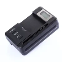 New Car Universal Mobile Battery Charger EU US Plug in LCD Indicator Screen USB Port for Mobile Phone Battery Charger 1