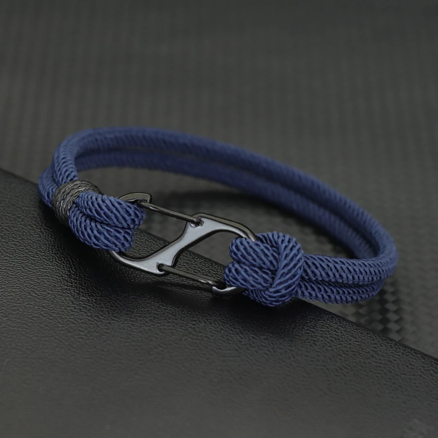 Men Bilayer Rope Bracelet Outdoor Survival Accessory