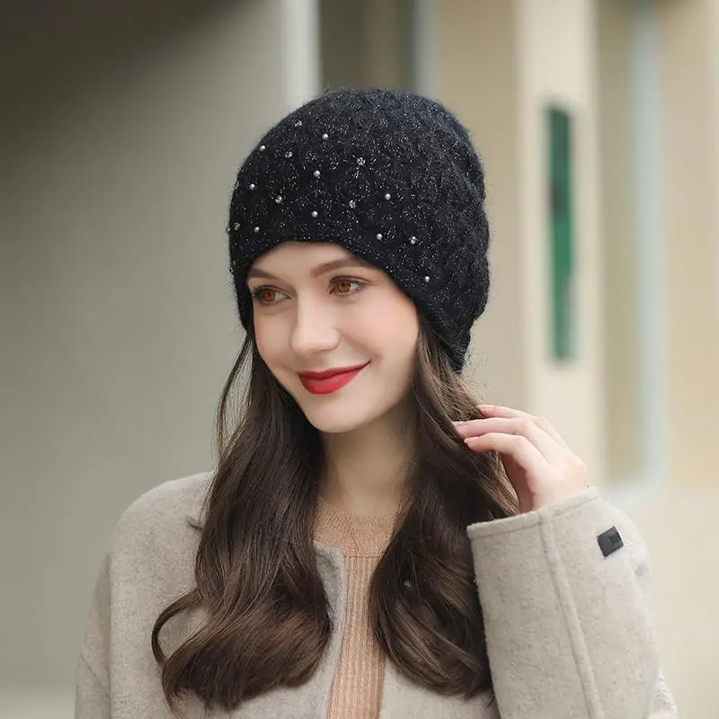 Autumn and winter new style versatile Baotou hat retro yarn hat warm ear protection pile cap cold hat 5