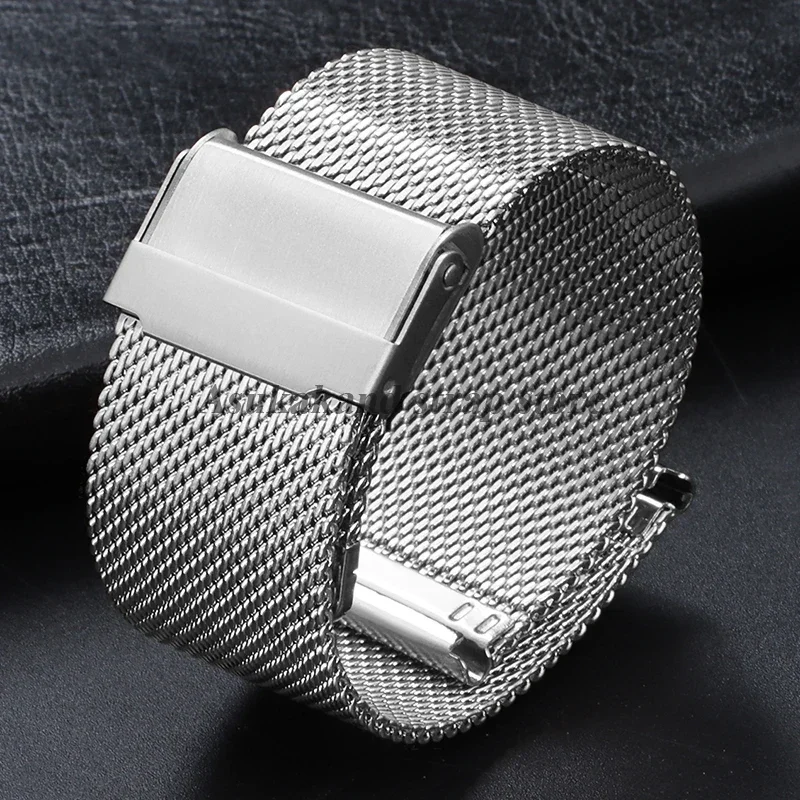 Elegant Milanese Mesh Stainless Steel Watch Band - Metal Strap Replacement, 0.6mm Thickness