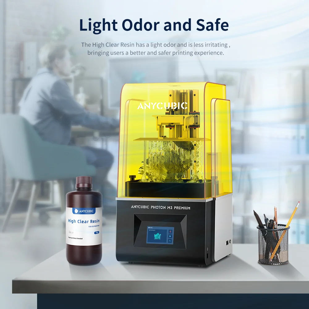 Anycubic-resina Alta Clara para Impressora 3d Lcd Materiais de Impressão Resistente Garrafa Líquida Amarelante Photon Mono 4k - Imagem 6