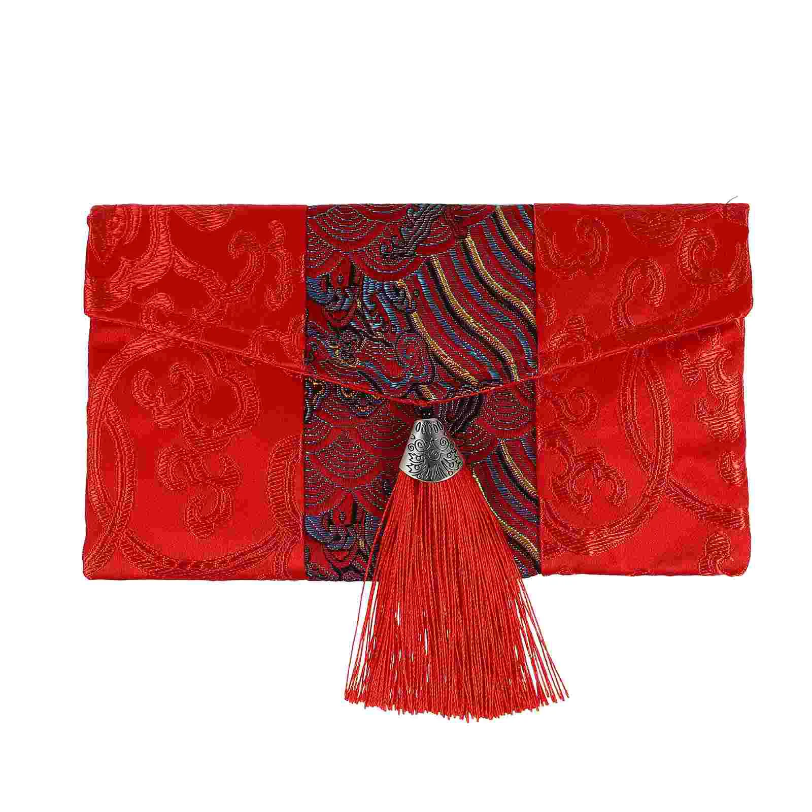 

Fabric Red Envelope New Year Cloth Packet Chinese Style Money Pockets Purses Lucky Brocade Spring Festival Miss Wallet