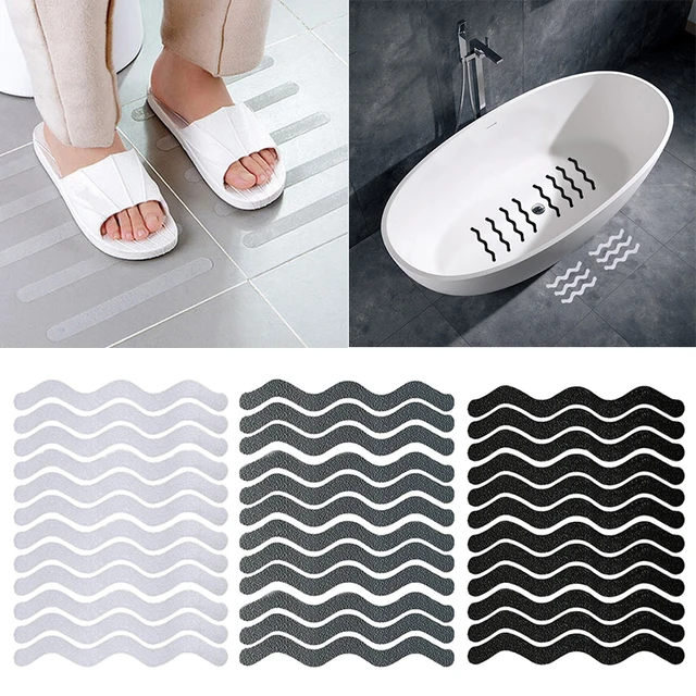 12/24Pcs S Shaped Anti Slip Strips Waterproof Safety Strips Shower Stickers  Self-Adhesive Non Slip Tape For Bathtub Stairs Floor