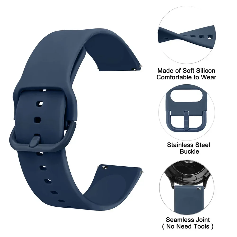 Universal Silicone Smartwatch Band - 20mm/22mm Strap