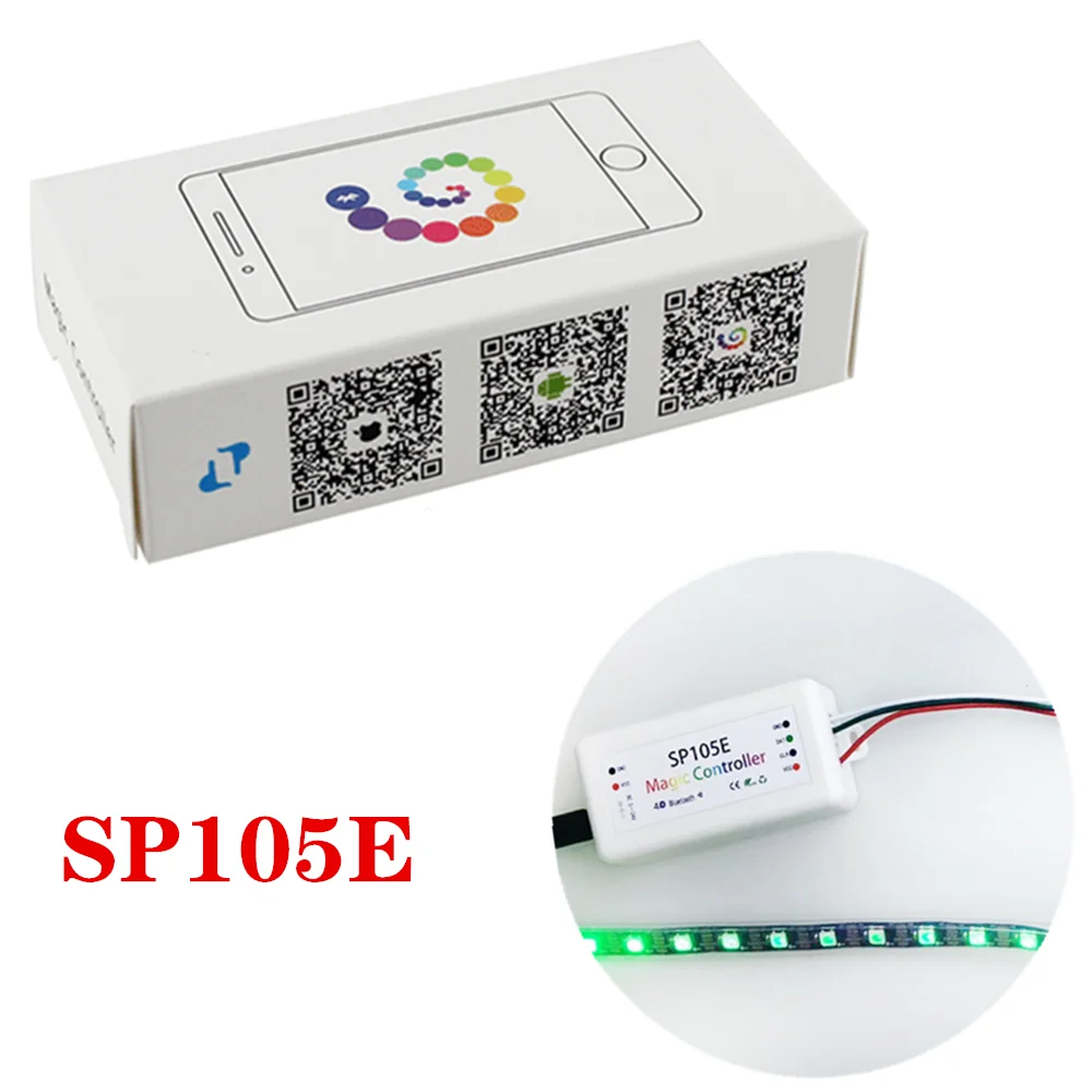 SP105E 5PCS  Magic Controller Bluetooth 4.0 DC5-24V 2048 Pixels for WS2811 2812 2801 6803 IC LED Strip Support IOS / Android APP