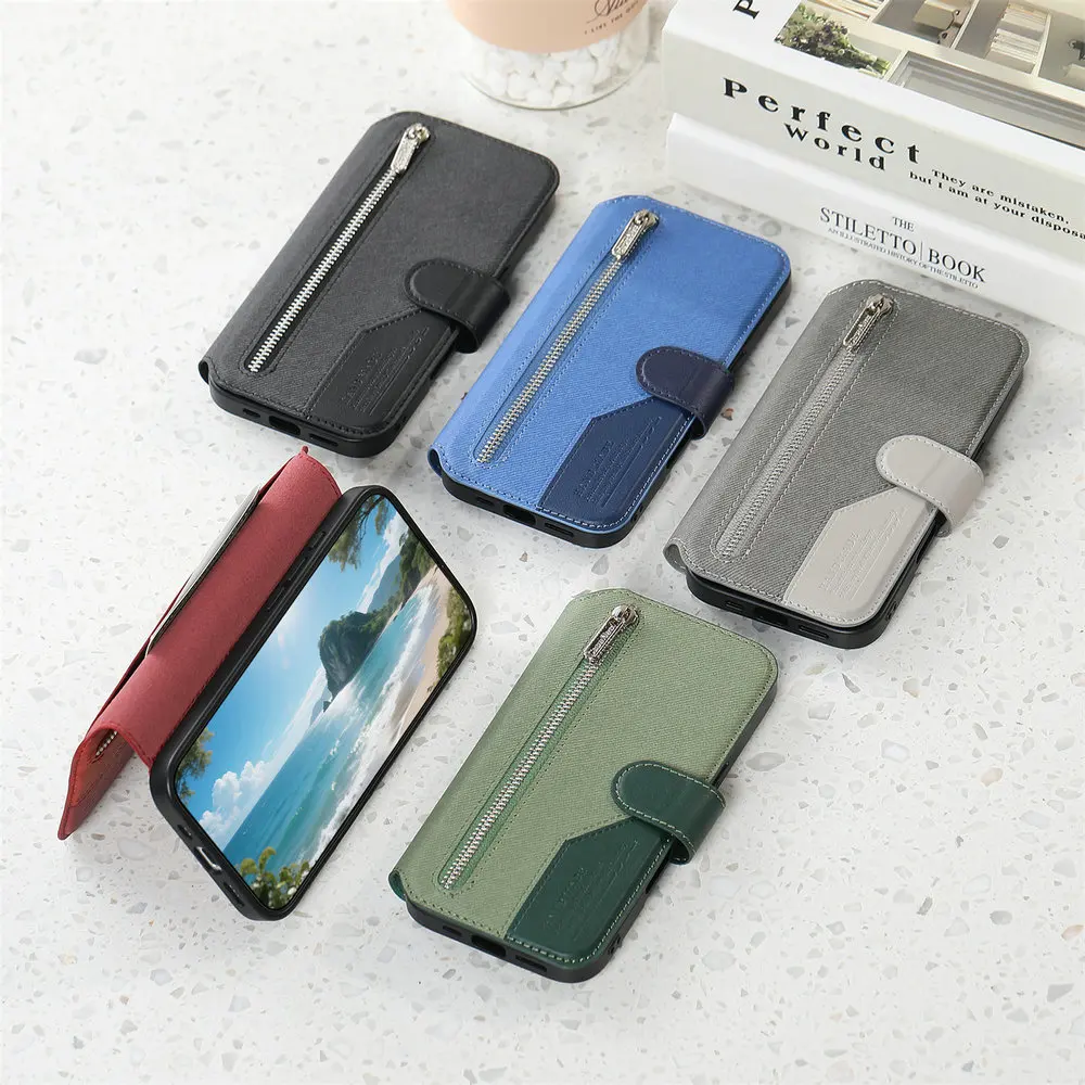 Luxury RFID Card Leather Flip Case - 2-in-1 Design