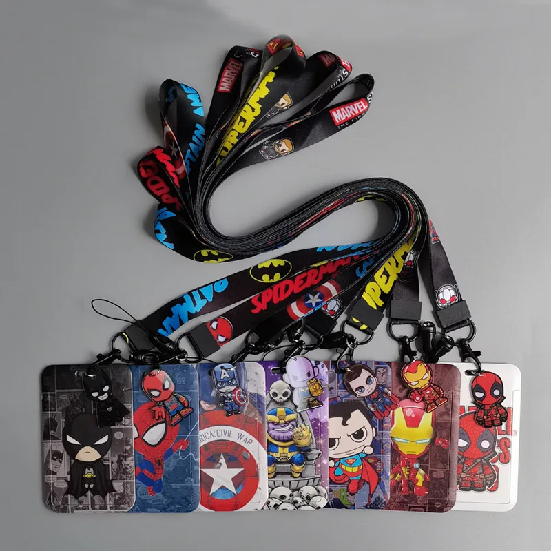 Marvel-Helden Anime-Film Buskarten-Set Arbeitskarte Schlüsselband Ausweis Studenten-Campus-Essenskarte Arbeitskarte Marvel-Fan-Geschenk – Detail 1