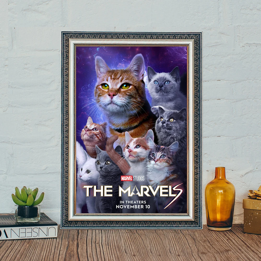 

Disney Superhero Movie Cover Poster Print Abstract Cat Funny Canvas Painting Cartoon Animal Wall Art Living Room Home Decoration