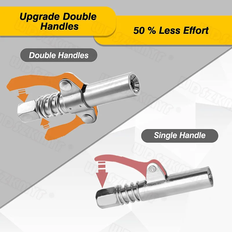 Grease Gun Coupler Kit 10000 PSI NPTI/8 Oil Pump Quick Release Lubricant Car Syringe Tip Grease Nozzle Tube Car Repair Tool