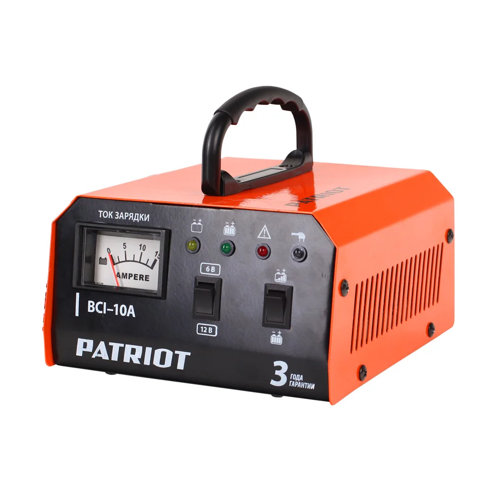 Устройство зарядное PATRIOT BCI-10A (ток зарядки 10 А напряжение 6-12 В Емкость батарей